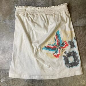 miken y2k butterfly and 67 white mini sweat skirt